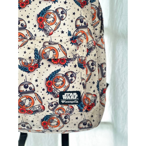 Loungefly // Star Wars The Force Awakens BB-8 Tattoo Backpack - Picture 3 of 11